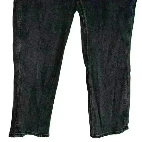 American Eagle Sz‎ 14 Jeans Straight Leg Faux Leather Trim Stretch - Picture 7 of 16